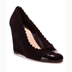 Butter Pia Suede Patent Wedge Pump